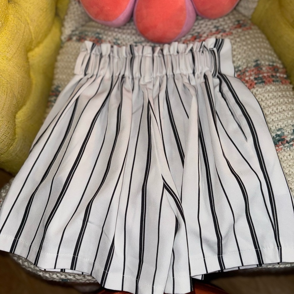 White A-line Mini shorts with Pleated Smocked Design for Casual Wear